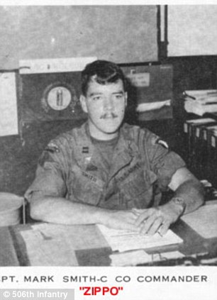 Don Bendell (left) has spent years debunking the claims of a Vietnamese man who says he is missing American veteran Sgt. John Hartley Robinson - his friend Major Mark 'Zippo' Smith (right) apparently collected DNA from this man which proved Bendell right